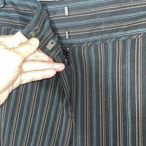 NWT I.E. Petite Dress Pants Black W/stripes Clasp Zipper Wide Waistband Sz 12p